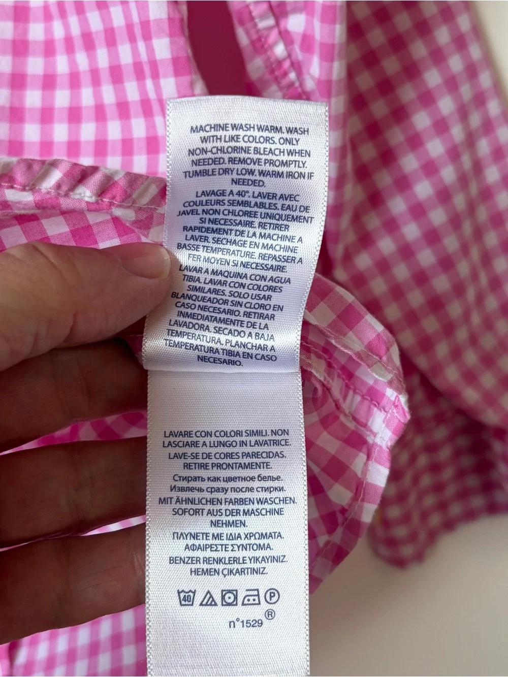 Polo Ralph Lauren Boys Pink Gingham Check Button Down Shirt Size 5 Flaw